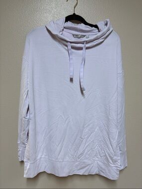 Athleta Light Lavender Drawstring Cowl Neck Pullover